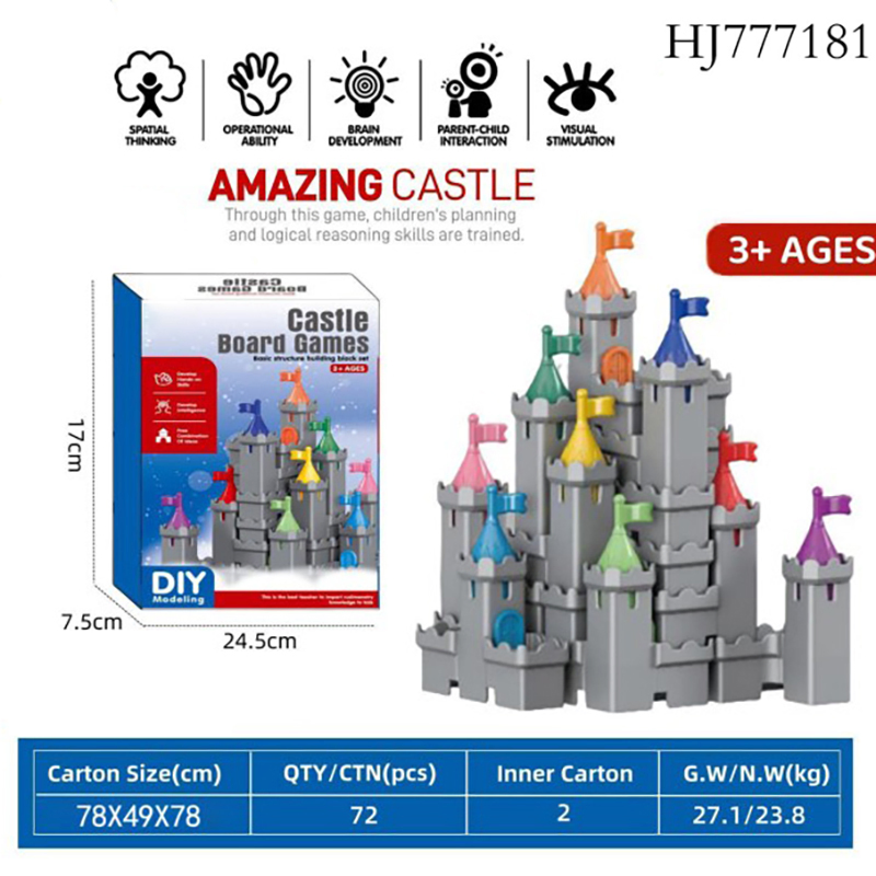 Kids Educational DIY Building Blocks Castle Toy Set Creative Plastic Construction Playset for Boys and Girls Age 3-8 Stem Toys