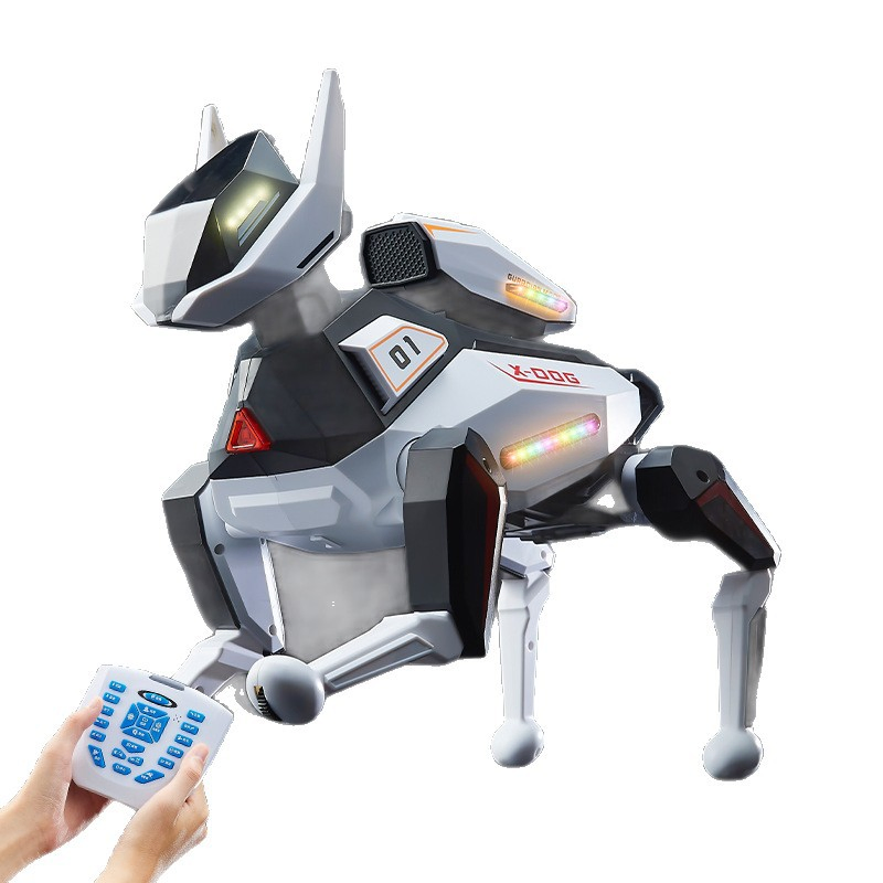 Hot Selling 2.4GHz RC Robot Electric DIY Assembled Plastic Mechanical Dog Children's Educational Pet Remote Control Walking Toy