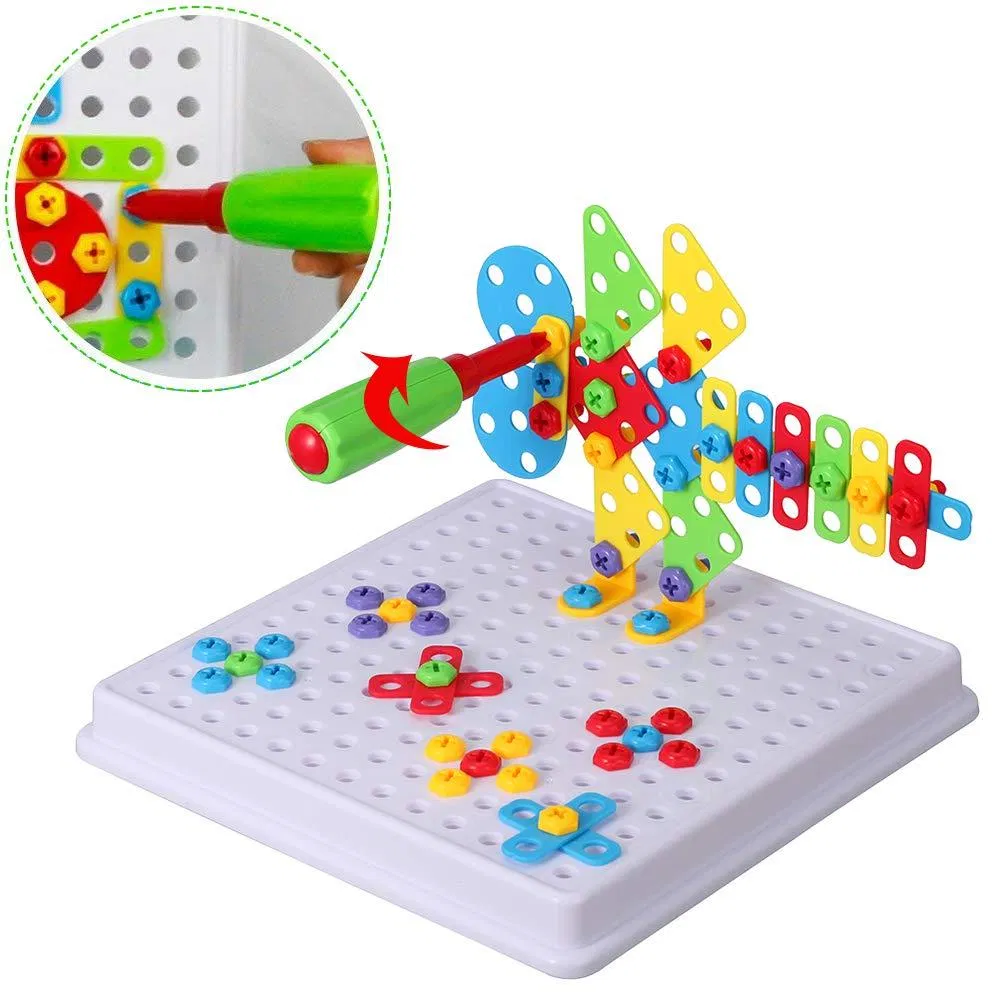 Stem Learning with Construction Screw Toy Drill 237piece Build & Learn Fine Motor Skills Creative Drill Activity Center for Kid