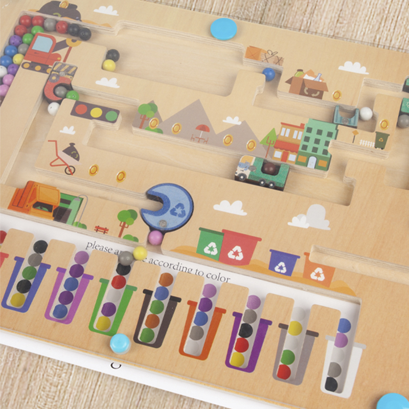 Magnetic Bead Maze Toy for Young Children Pen-Activated Game Enhancing Intelligence Logical Thinking Labyrinth Puzzles