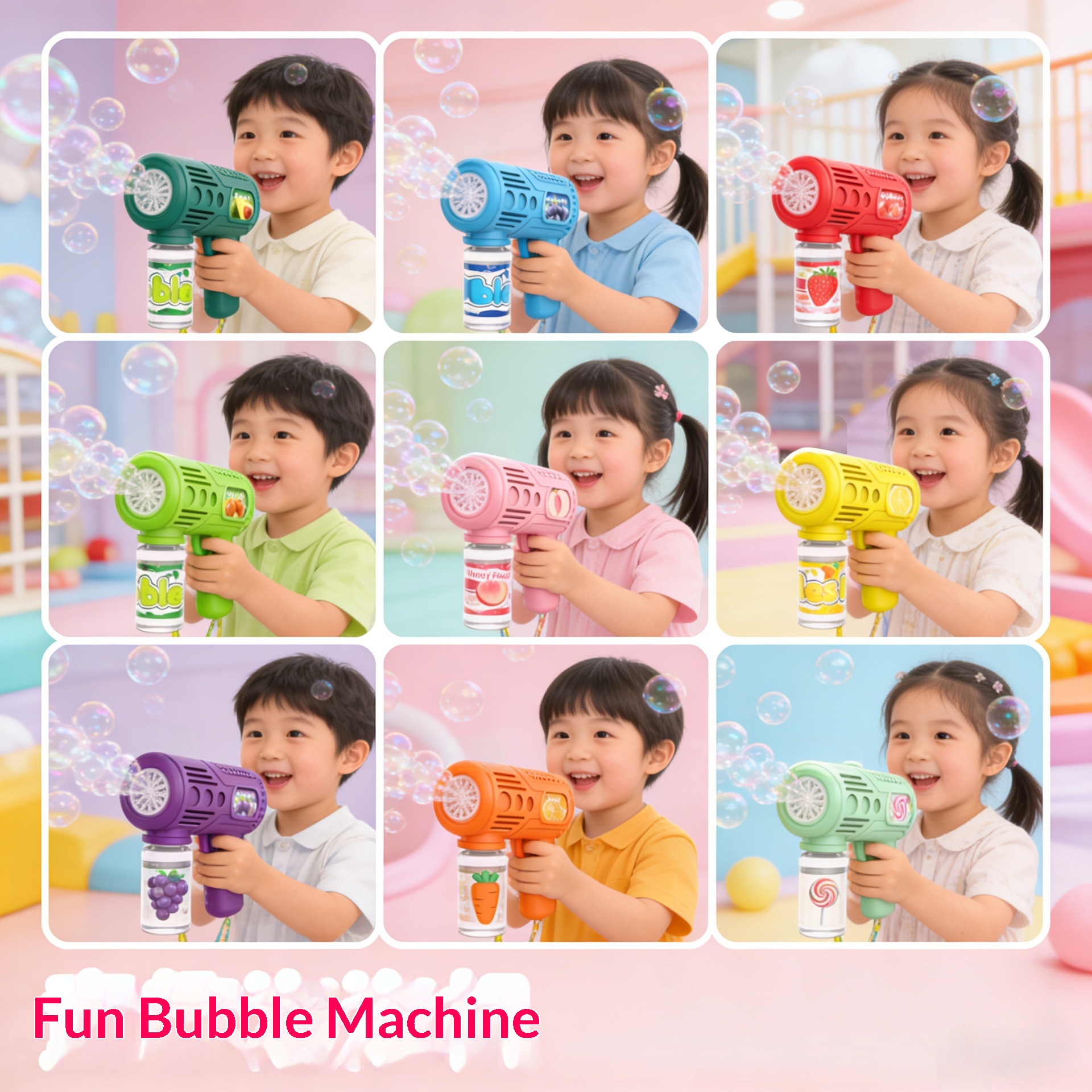 Internet Popular Plastic Children's Bubble Machine Wedding Electric Fully Automatic Dinosaur Gatling Space Handheld Bubble Gun