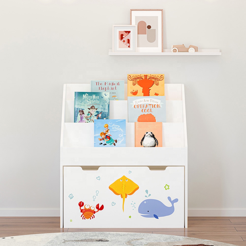 Custom Montessori Baby Toddler Book Toy Storage Organizer Shelf Wood Children Kids Bookshelf Cabinets