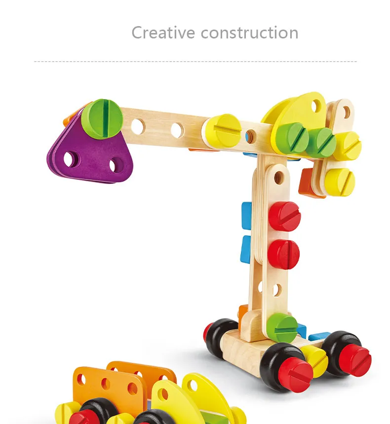 Wooden Toy Creative Construction 69PCS Building Set