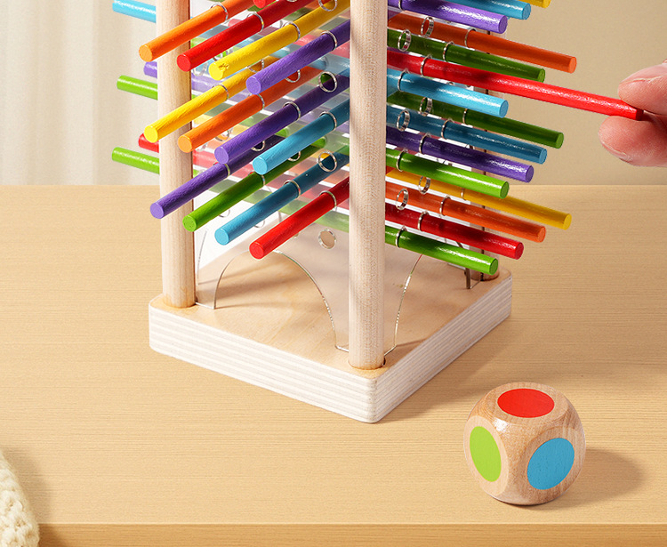 Wooden Stick Game Puzzle Dice Toy