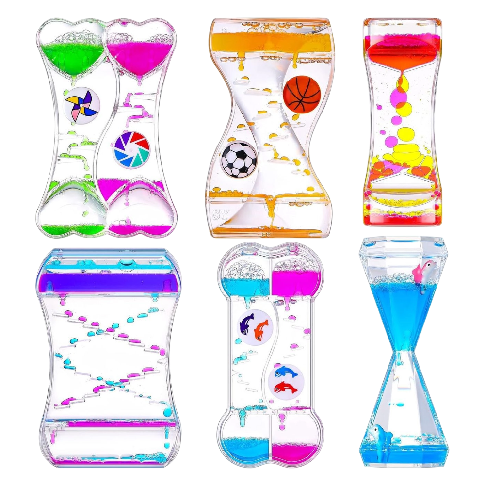 OEM/ODM Two Color Hot Selling Liquid Motion Timer Sensory Bubble Hourglass Gravity Science Toys for Children