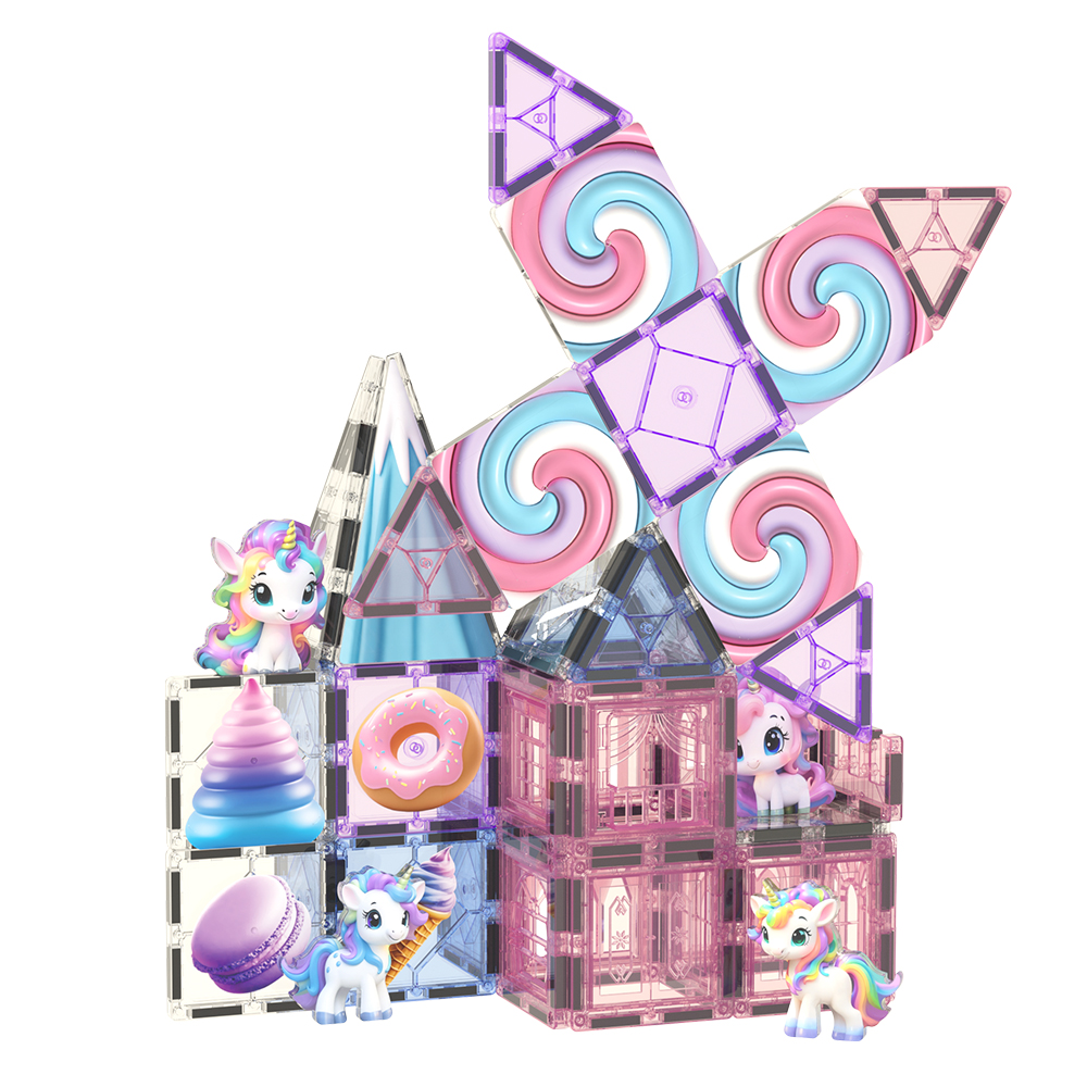 Unicorn set Preschool Sensory Toys Magnetic Tiles for Toddler Kids' Building Blocks Learning Gifts &amp; Games