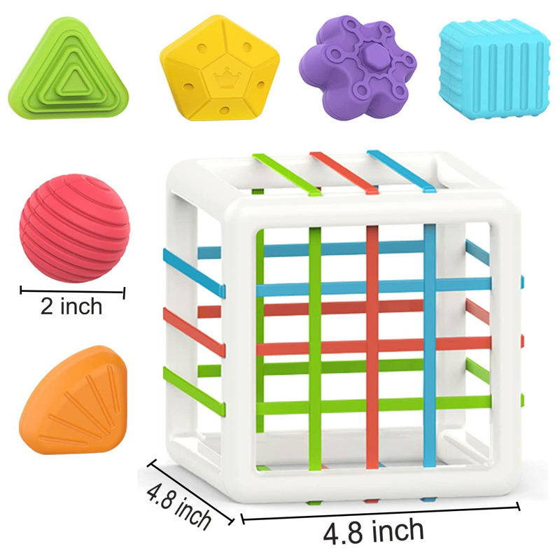 Learning Toddlers Square Baby Sorting Colorful Cube Multi Sensory Shape Toys