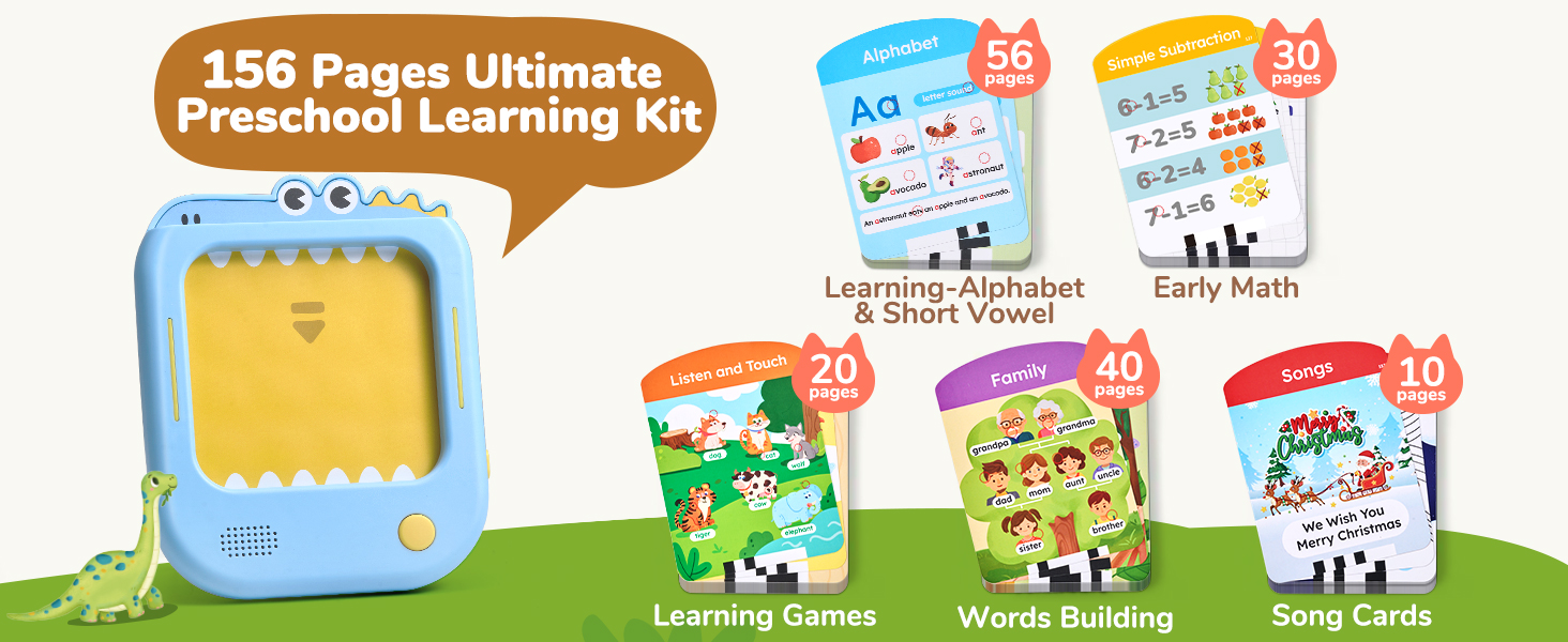 New Customized Kids Learning Tablet ABS Material Multiple Flash Cards Montessori Educational Toy Touch Sensor Sounds