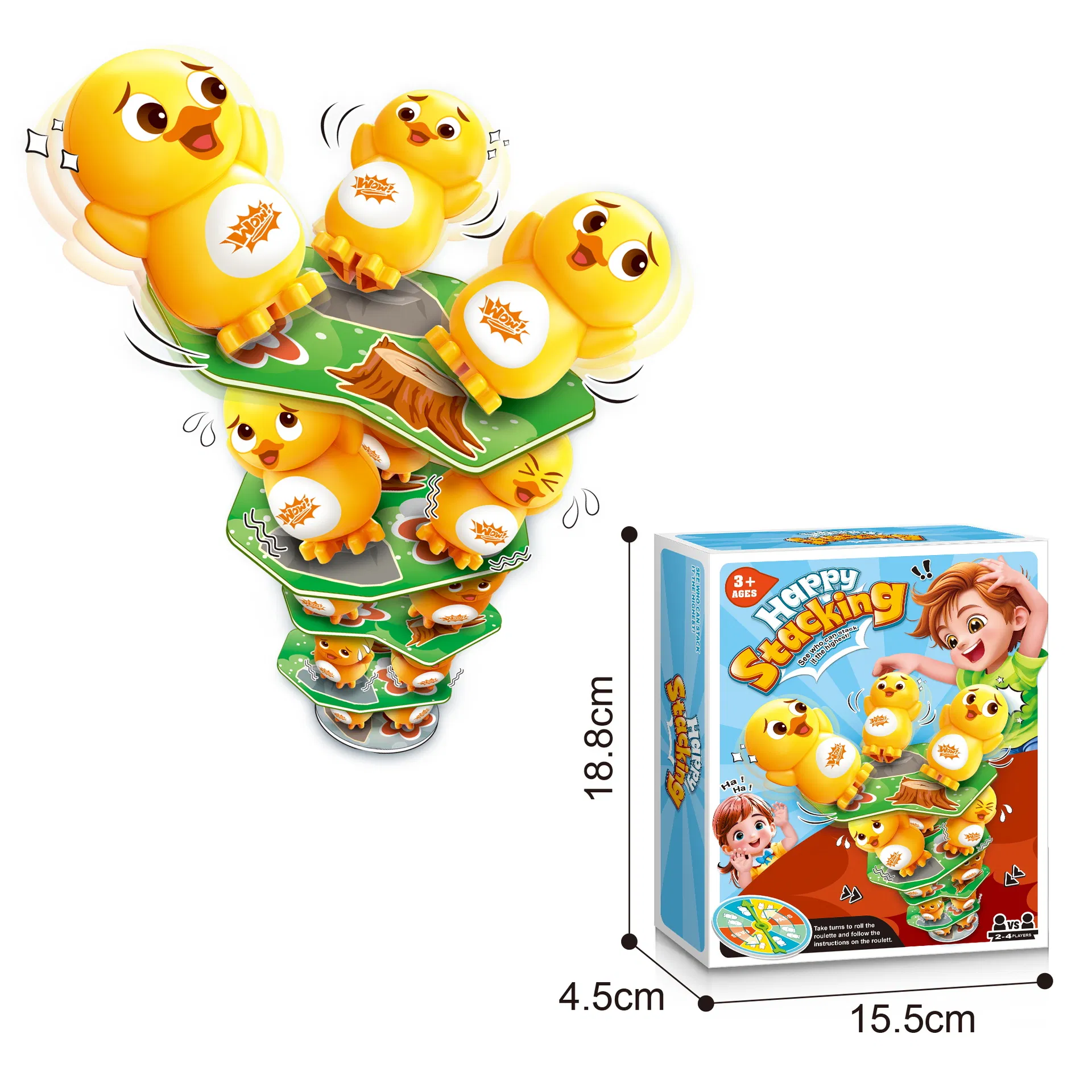 Bulk Wholesale Toy Manufacturer Yellow Duck Stacking Game Kids Educational Interactive Desktop Toy for Children Family Play