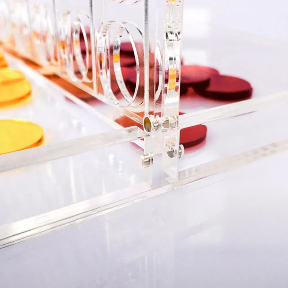 Acrylic Stereo Board Game with Red Yellow Pieces Educational Game