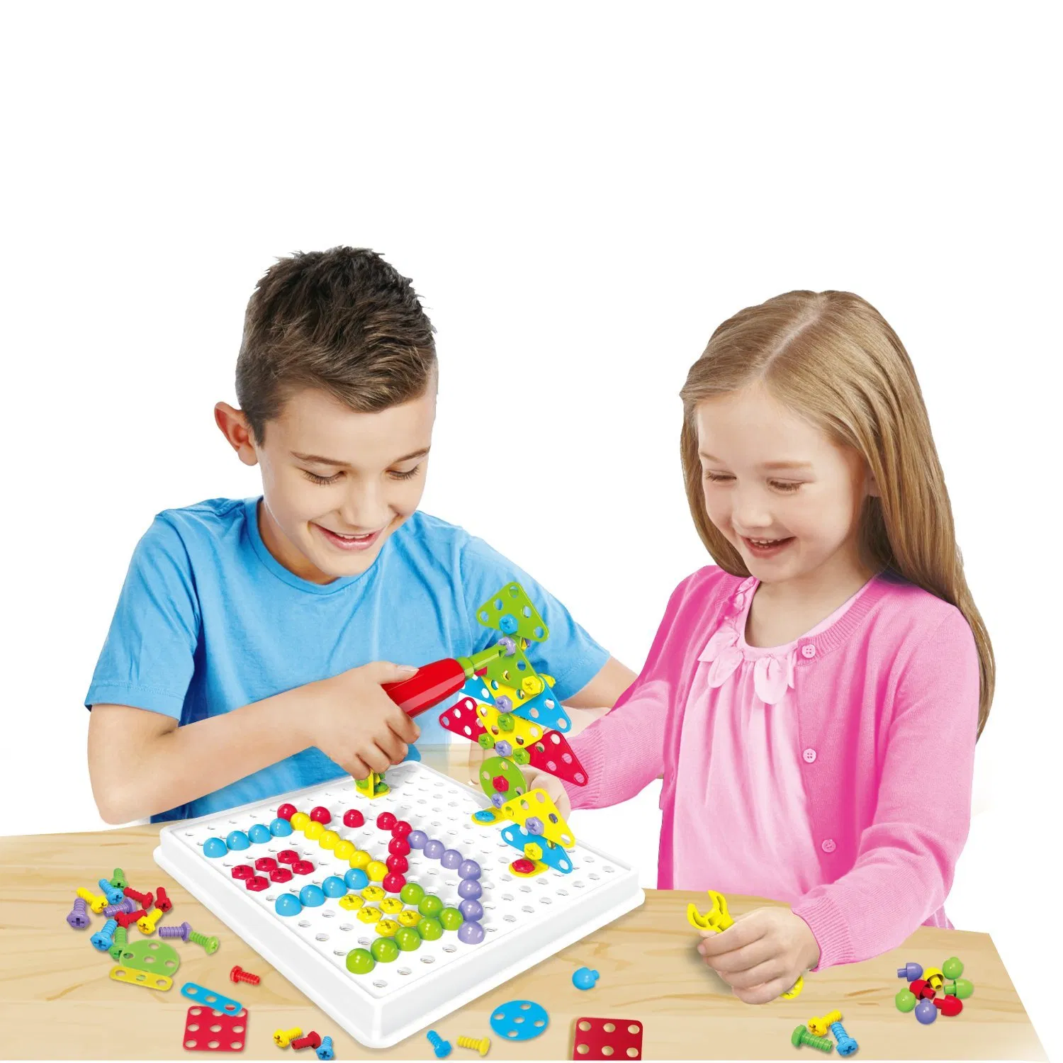 Stem Learning with Construction Screw Toy Drill 237piece Build &amp; Learn Fine Motor Skills Creative Drill Activity Center for Kid