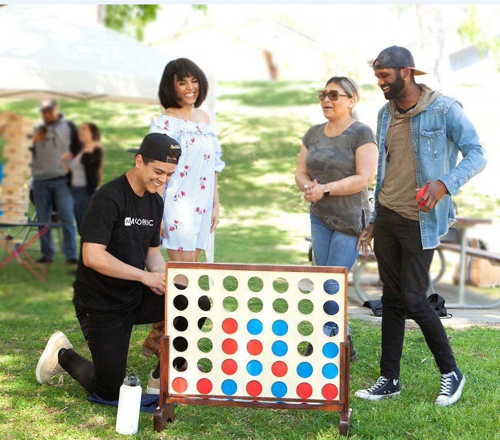 Custom Indoor and Outdoor Wooden Giant Four in a Row Game Toy for Kids and Adults