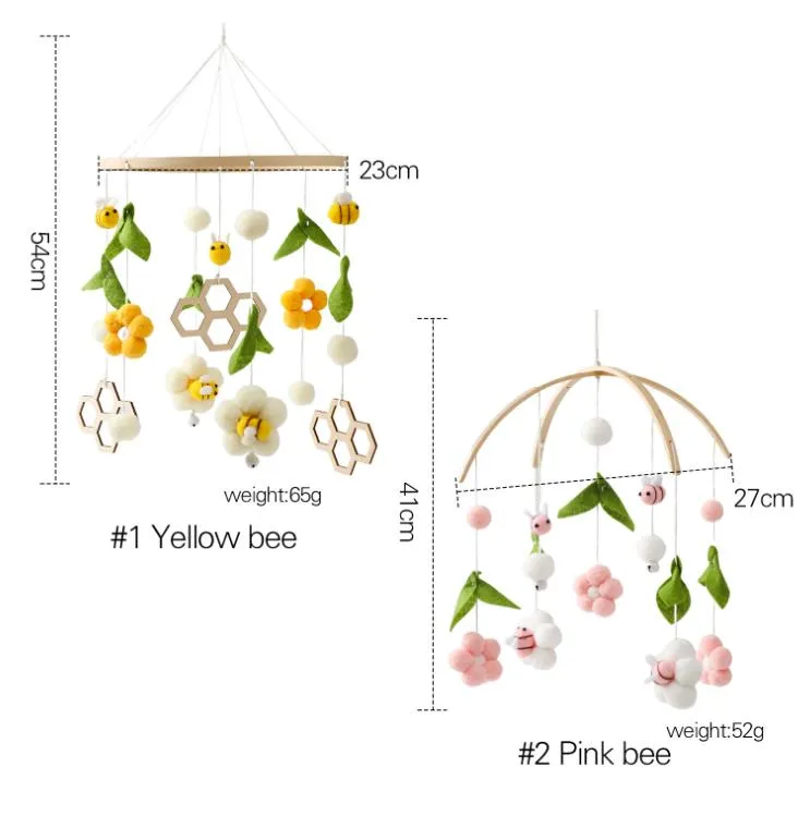 Fabric Plastic Wooden Baby Musical Mobile Toys