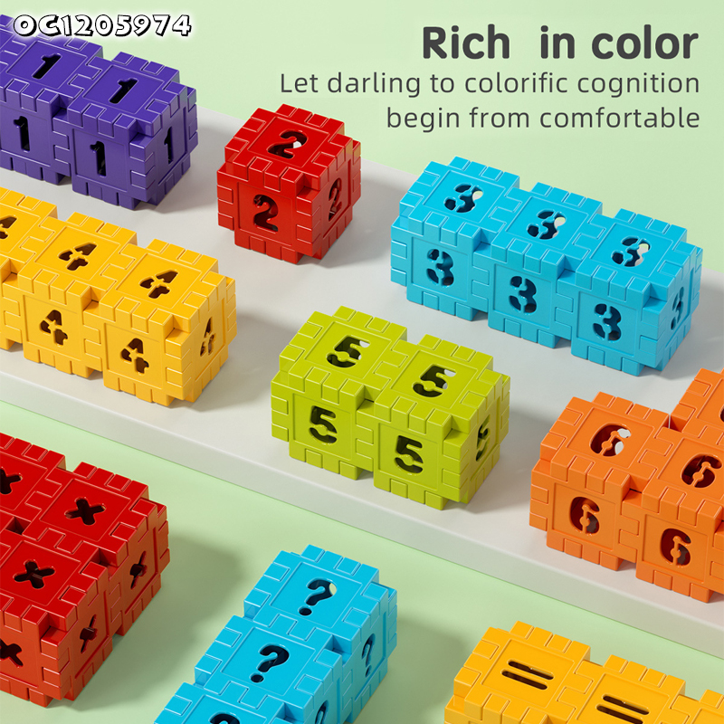 Good Price Baby Toy stem Assembling Early Educational Learning 3.6CM Color Number Stacking Building Blocks Toy House City