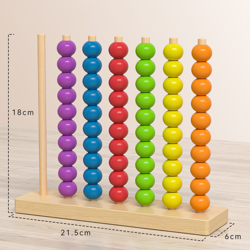 Montessori Sorting Stacking Ring Logic Beads Matching Number Counting Math Learning Educational Toys for Kids Boys Girls