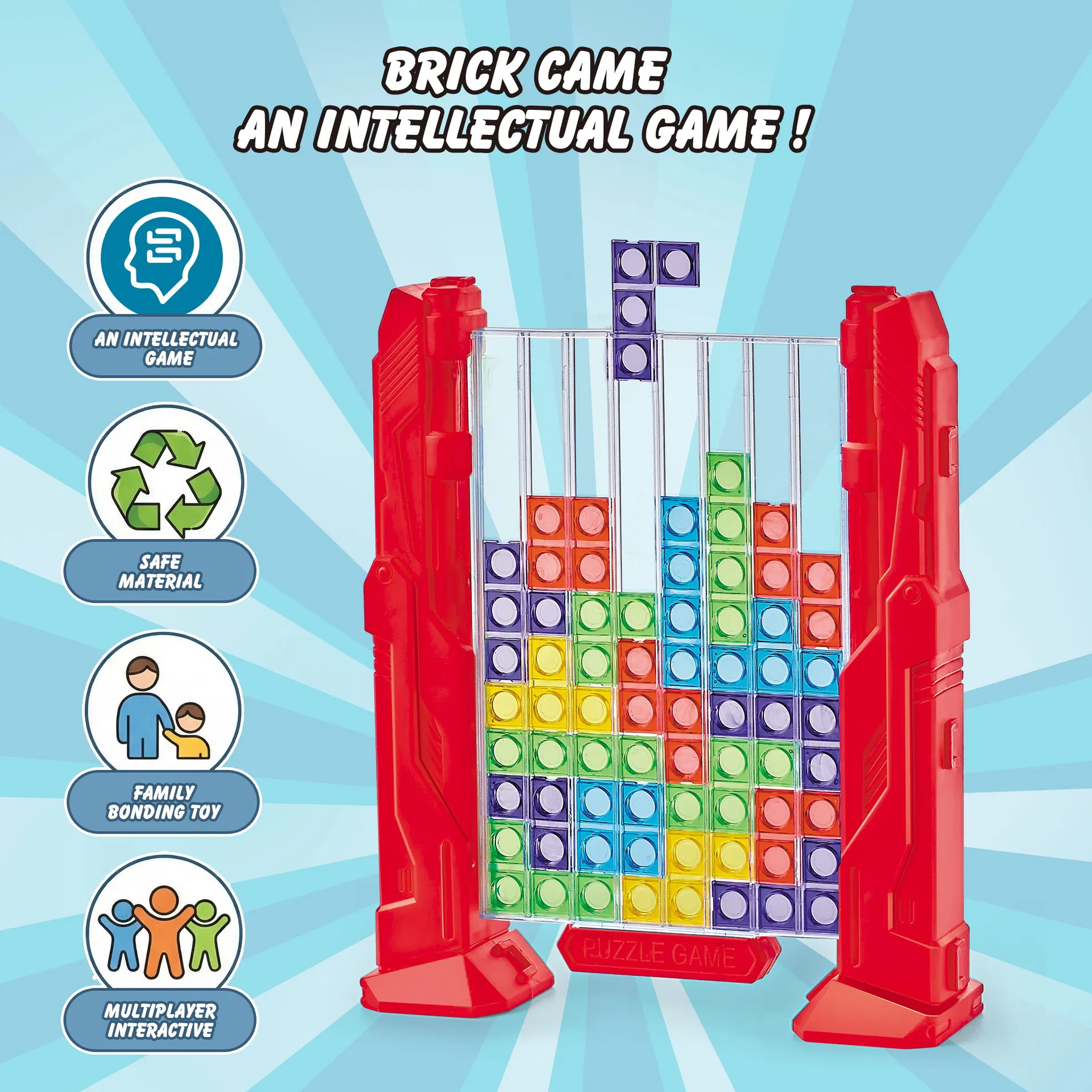 Custom OEM/ODM Tetris Brick Puzzle Game Manufacturer Multiplayer Interactive Educational Kids Toy