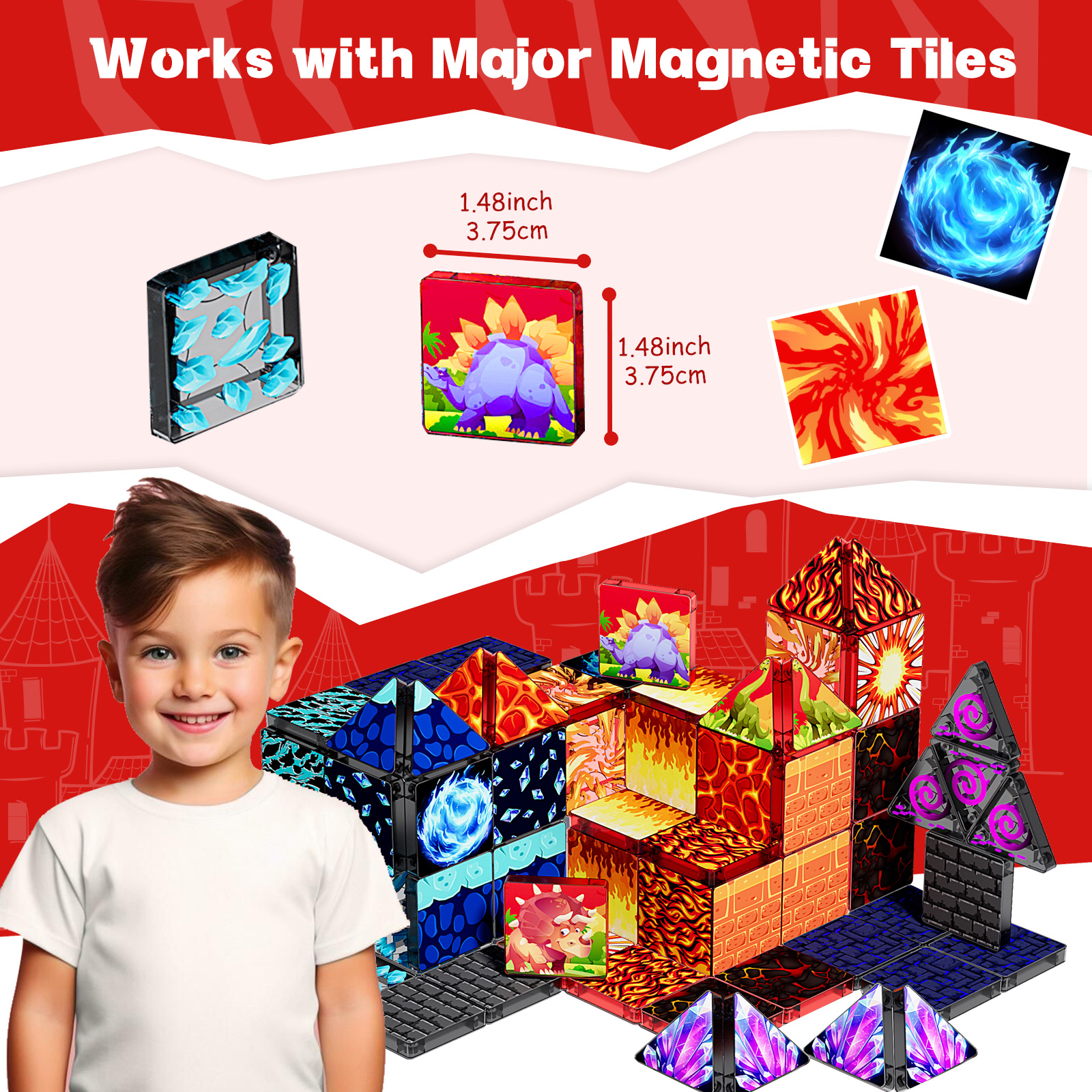 CBTOYS Educational STEM Toys 3.75CM Mini Magnetic Tiles Travel Set for Kids Factory OEM Customized Service