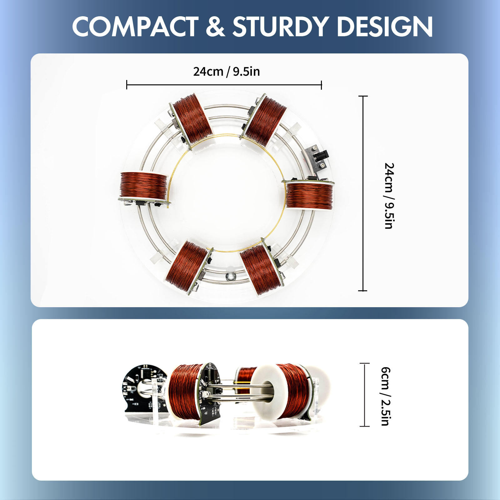 Acrylic Ring Cyclotron Accelerator 20-30 RPM Educational Electronic Components Toy Model Set Science Experiment Demonstration