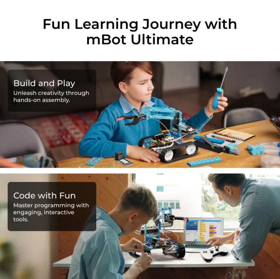 Makeblock Mbot Ultimate 10 in 1 Robot Building Toys, Robotics Kit APP Remote Control Robot Toys Compatible with Arduino C &amp; Raspberry Pi, Stem Educational DIY