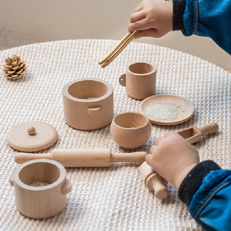 Wooden Sensory Bin Tools Montessori Toys for Toddlers Preschool Children Transfer Work and Fine Motor Learning
