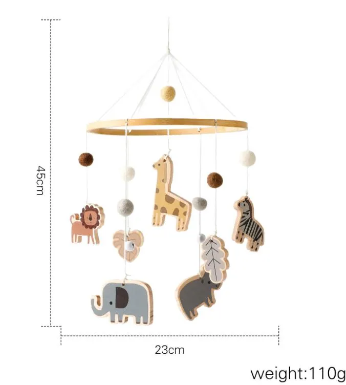 Fabric Plastic Wooden Baby Musical Mobile Toys