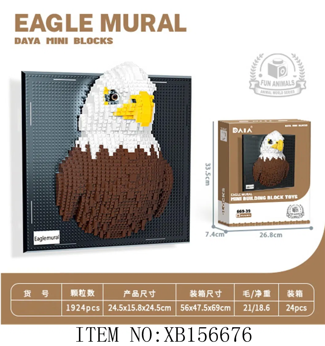 Creative Educational Construction 3D Animal Mural Diamond Building Block Toy Set for Kid