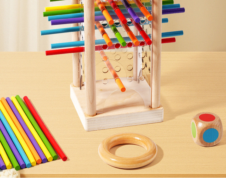 Wooden Stick Game Puzzle Dice Toy