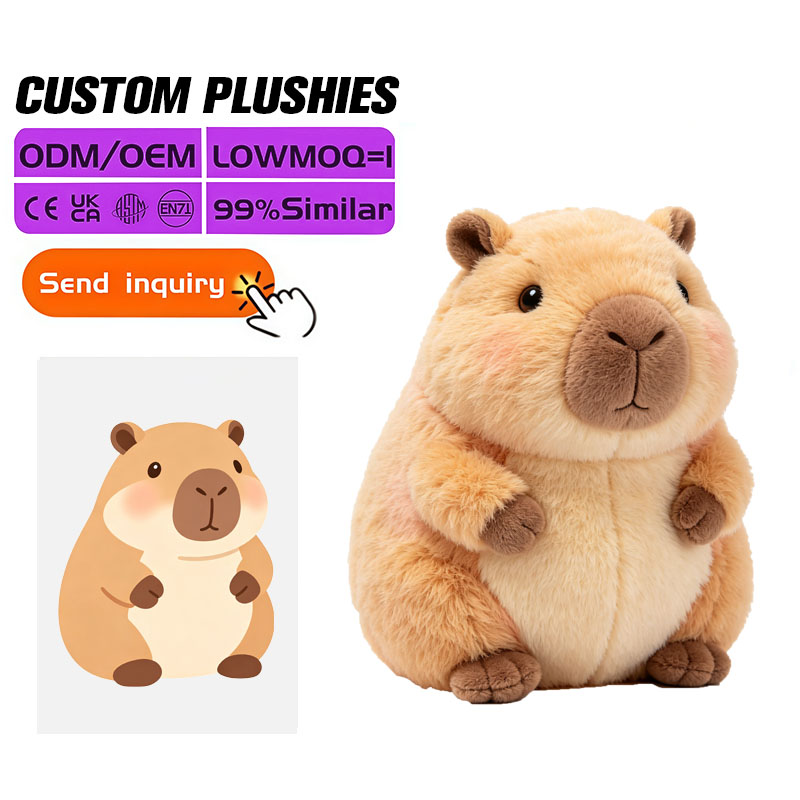 Customized Capybara Plush Toy PP Cotton Soft Safe Stuffed Animal for Toddler Sleep Aid Early Childhood Sensory Development