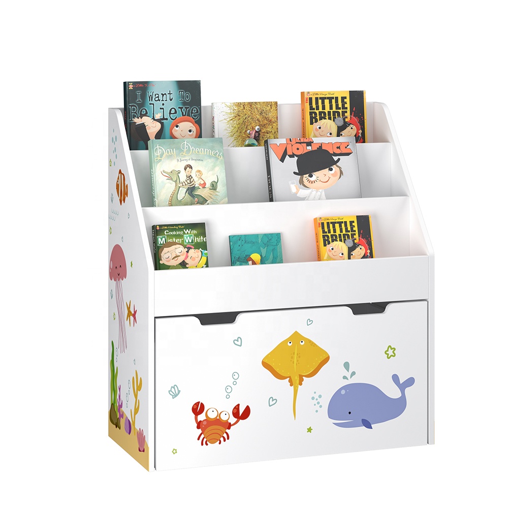 Custom Montessori Baby Toddler Book Toy Storage Organizer Shelf Wood Children Kids Bookshelf Cabinets