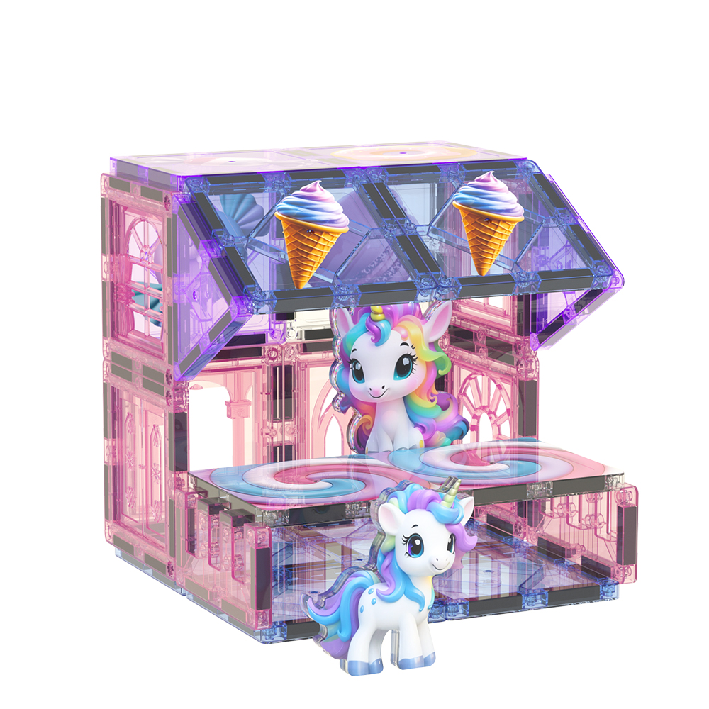 Unicorn set Preschool Sensory Toys Magnetic Tiles for Toddler Kids' Building Blocks Learning Gifts &amp; Games