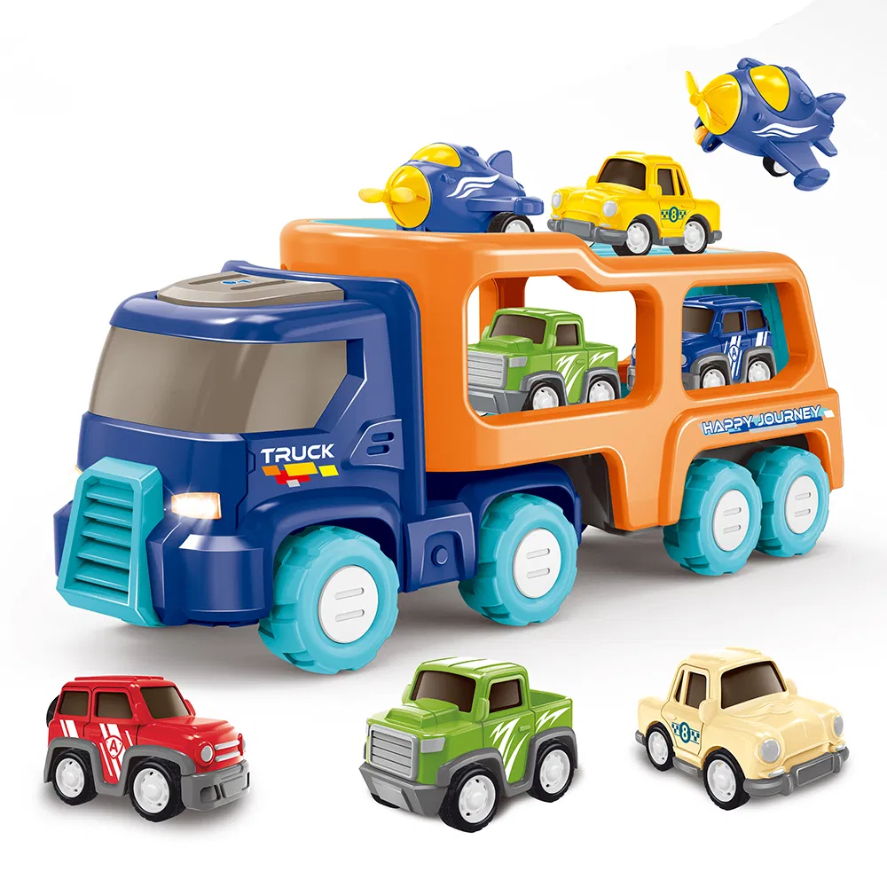 Kids Creative Plastic Toys Electric Construction Truck Carrier Transport Trucks Toys with Sound and Light Detail 7