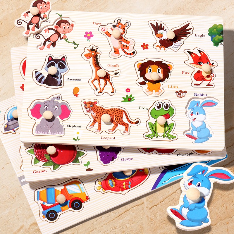 CE CPC EN71 Children's Wooden Early Childhood Education Hand Grab Board Children's Shape Matching Montessori Educational Toys
