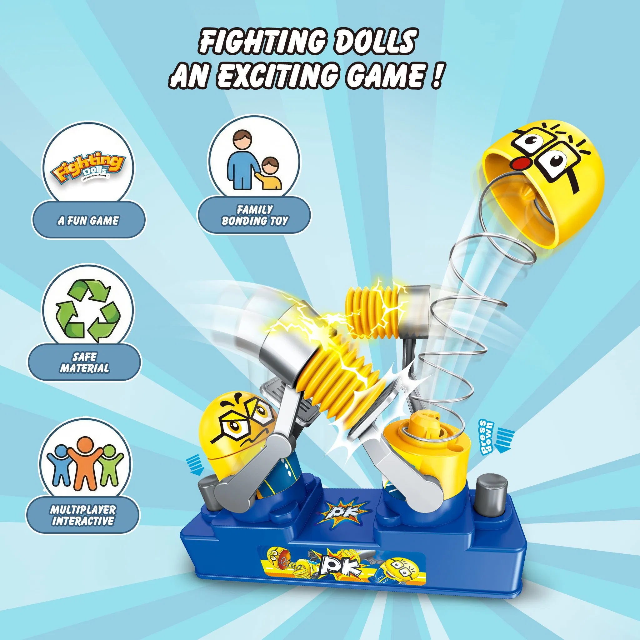 Factory Wholesale Two-Player Fighting Dolls Battle Game Kids Educational Interactive Desktop Duel Toy for Family Party Age 3+