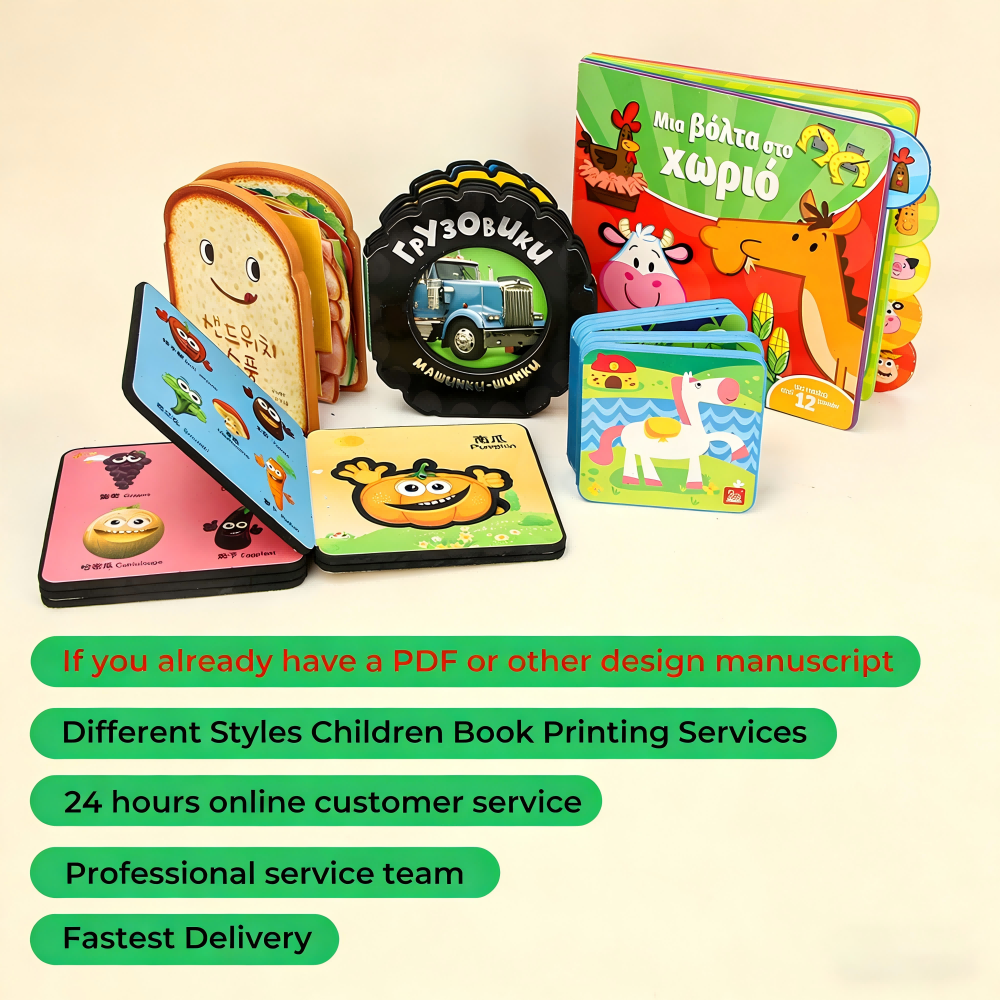 Print On Demand Custom Cheap Publishing Services Coloring Soft Cover Paperback Hardcover Board Kids Children Book Printing