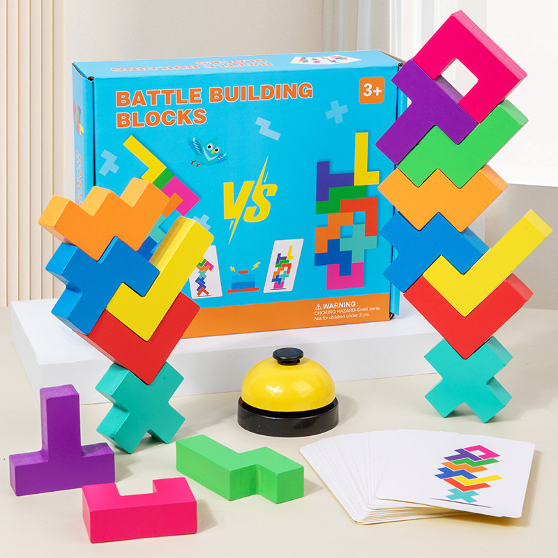 3D Building Blocks Early Education Logic Puzzle Toys Thinking Training Teaching Game Double Person Puzzle Wooden Toys