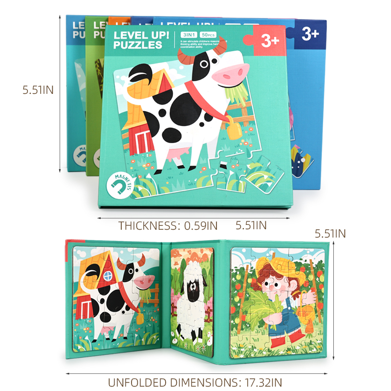 2026 New Arrivals Children's Early Education Magnetic Folding Puzzle Book Fine Motor Skills Learning Toys