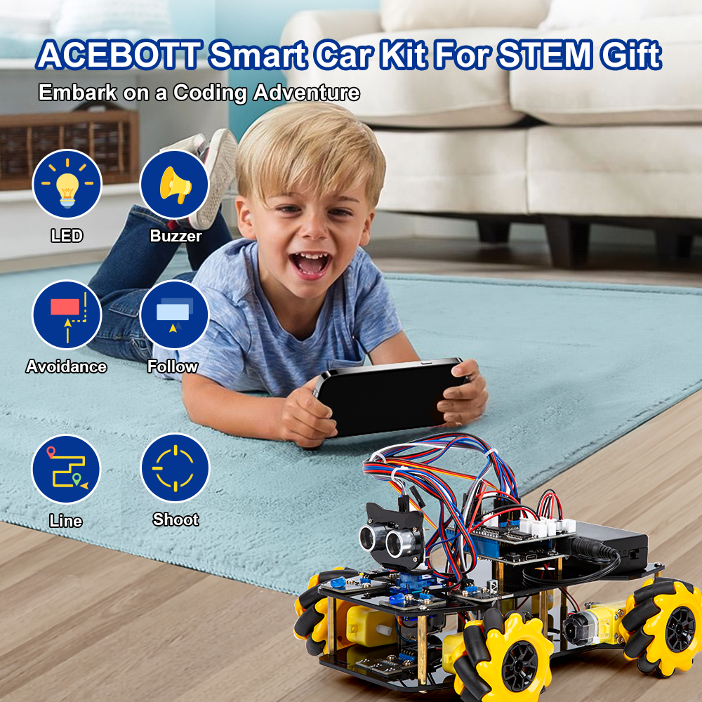 Children Toy STEM Coding Smart Car Starter Robot Kit Educational for arduino Kids Learning Complete Kit