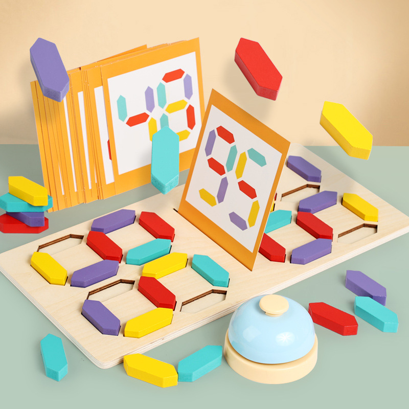 Children's Digital Cognition Puzzle Tabletop Game -Competitive Educational Building Blocks &amp; Interactive Teaching Toy for Kids
