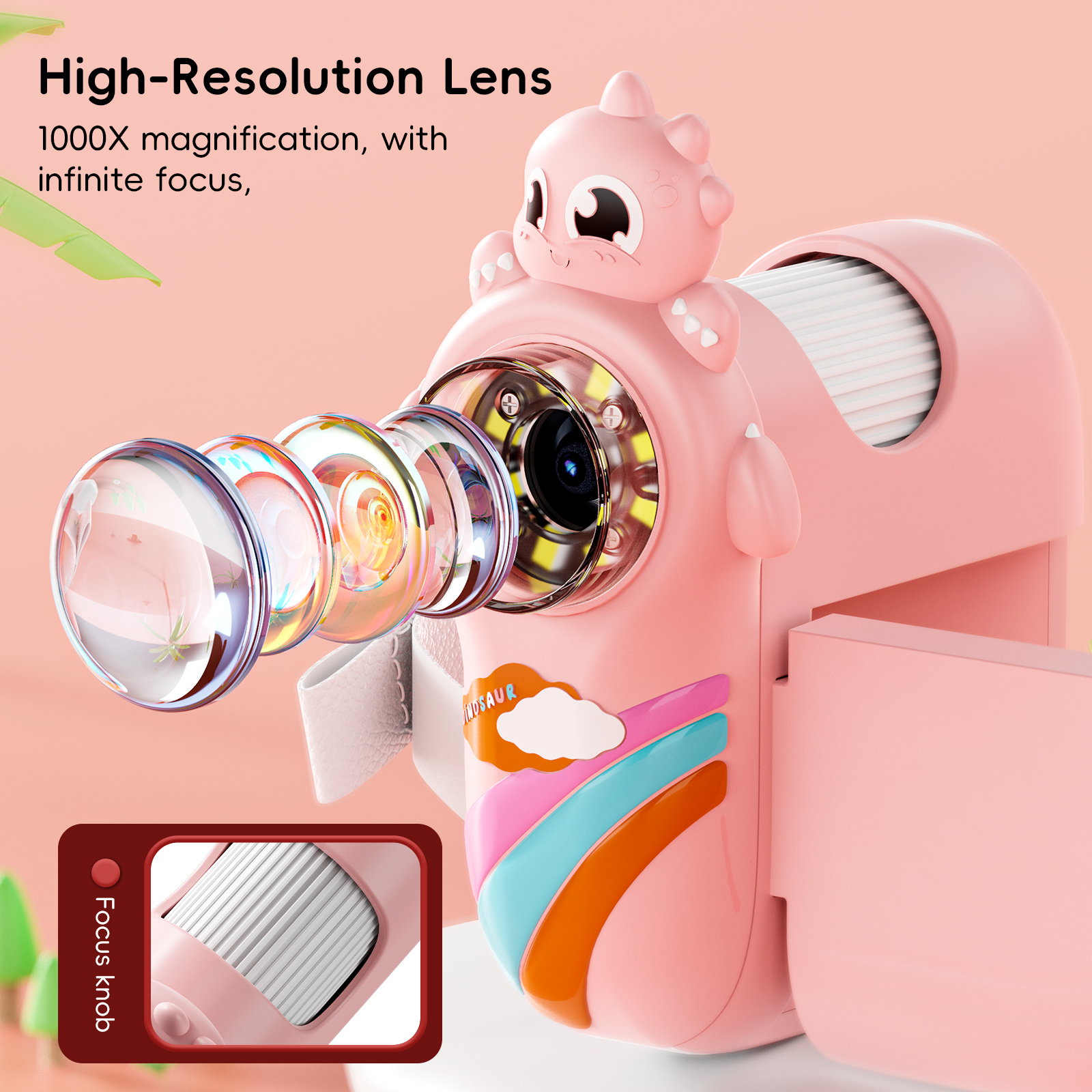 Clearance Price Pink/ Purple Cute Kid Science Experiment Pocket Educational Toy Children's Microscope Toy For Fun Observistion