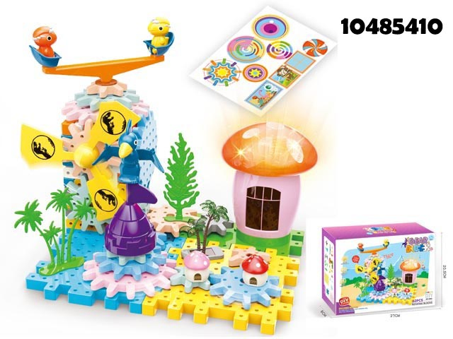 Electric Gears Toys for Kids, Educational Construction Toys for Toddlers, Creative Building Blocks Toy Set for Boys and Girls, Gift for Children