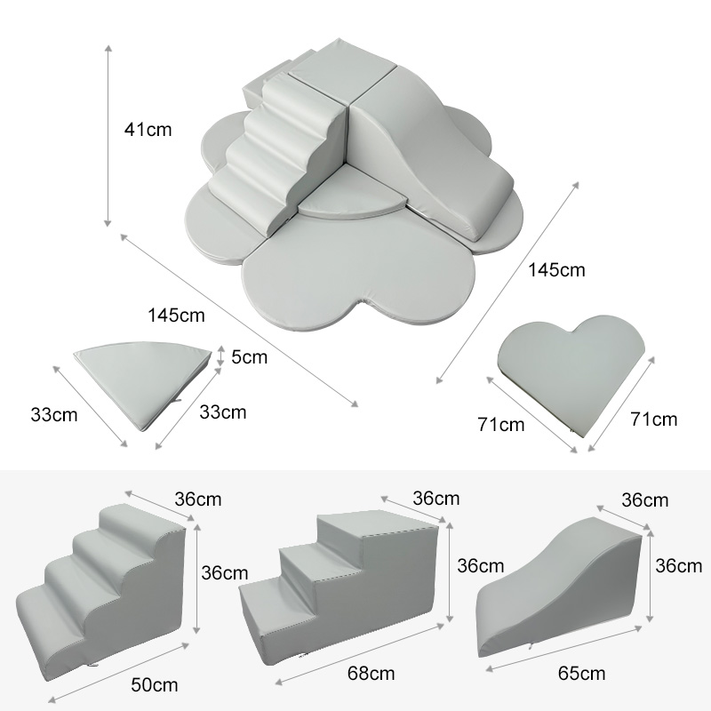 OEM Custom 8PCS Soft PU Leather Toddlers Climbing Blocks, Kids Foam Play Gym Climber Structures For Toddler, Indoor Climb