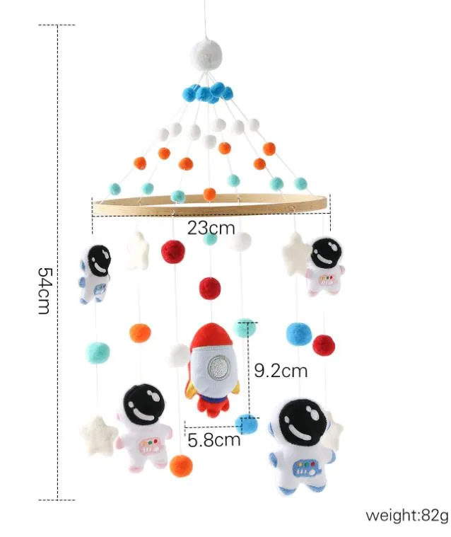 Fabric Plastic Wooden Baby Musical Mobile Toys