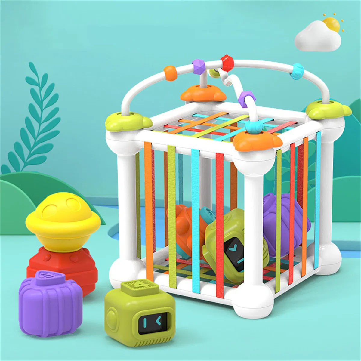 Amazon Sensory Toys Shape Sorter Sorting Toy Baby Blocks Colorful Textured Balls Sorting Games Montessori Learning Activity
