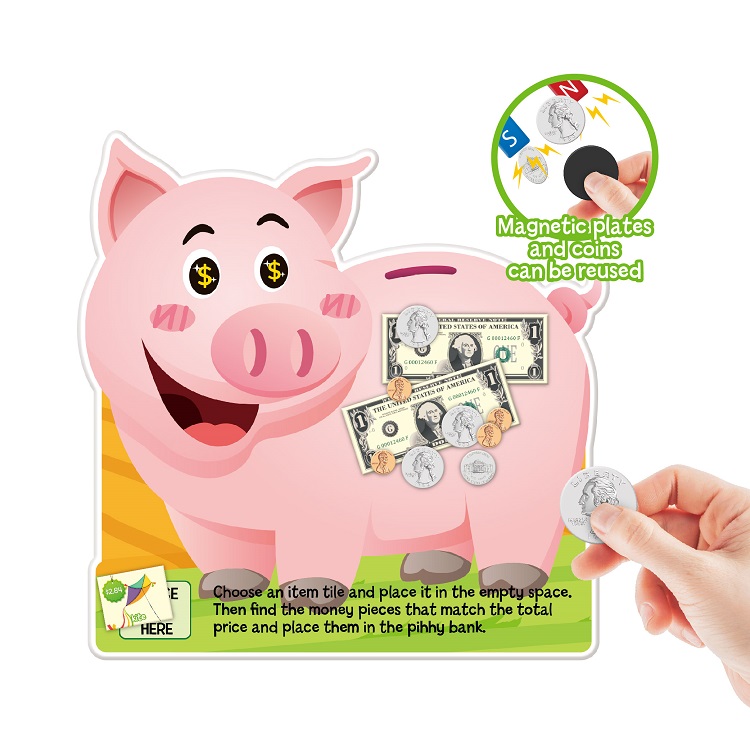 Magnetic Counting Money Learning Toy Kids Educational Math Game for Toddlers