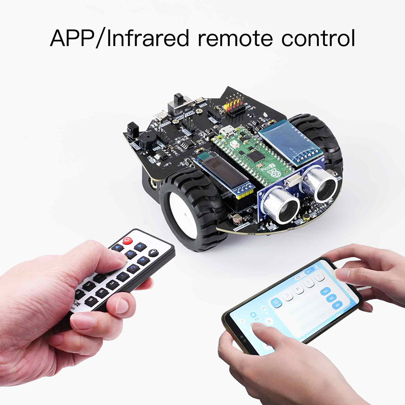 Hot sell STEM educational remote control coding robot toy learning kit exclude Raspberry Pi Pico 2 with battery