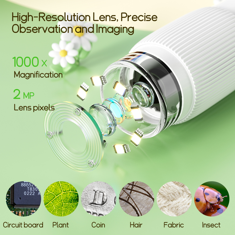 ALEEZI 372 New Children's Toy Microscope Telescope Toy Science Experiment Set Pocket Kids Microscope for Primary School Students