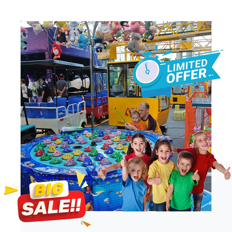 Children's Educational Interactive Fishing Game Machine with Fiberglass Shell for Indoor/Outdoor Playgrounds Home Commercial Use