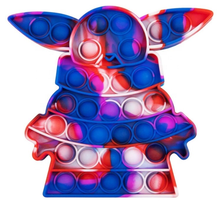 Fidget Poppers Yoda Push Pops Bubble Sensory Toy Autism Needs Adult Kid Funny Tie Dye Yoda Popping It Fidget Toy