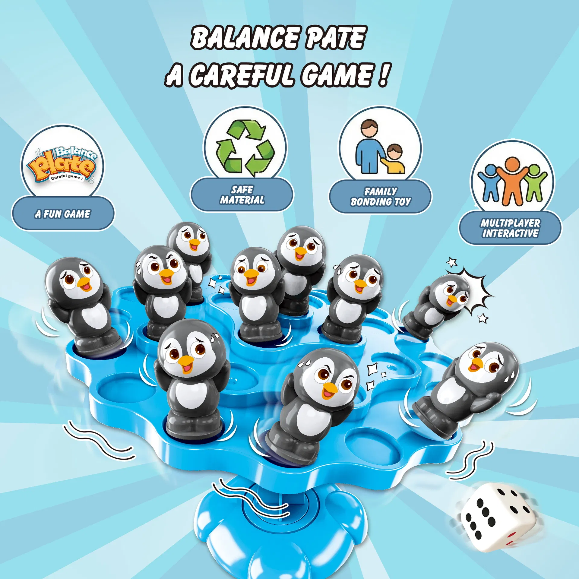 Bulk Wholesale Penguin Balancing Plate Game Kid Juguetes Toy Children Educational Multiplayer Interactive Desktop Toy