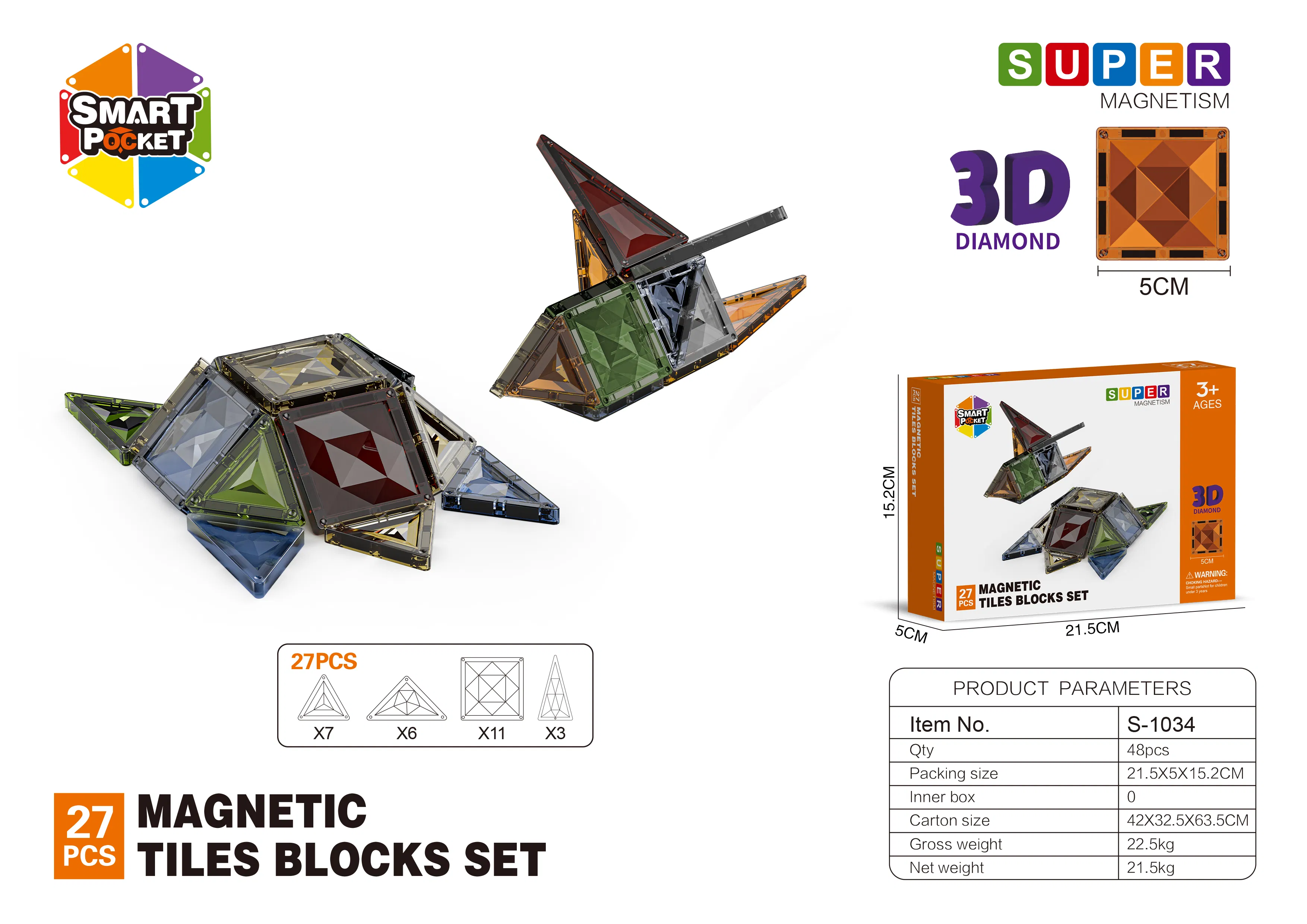 2021 Baby Toy Neopuzzle Magnetic Building Blocks for Fun Play